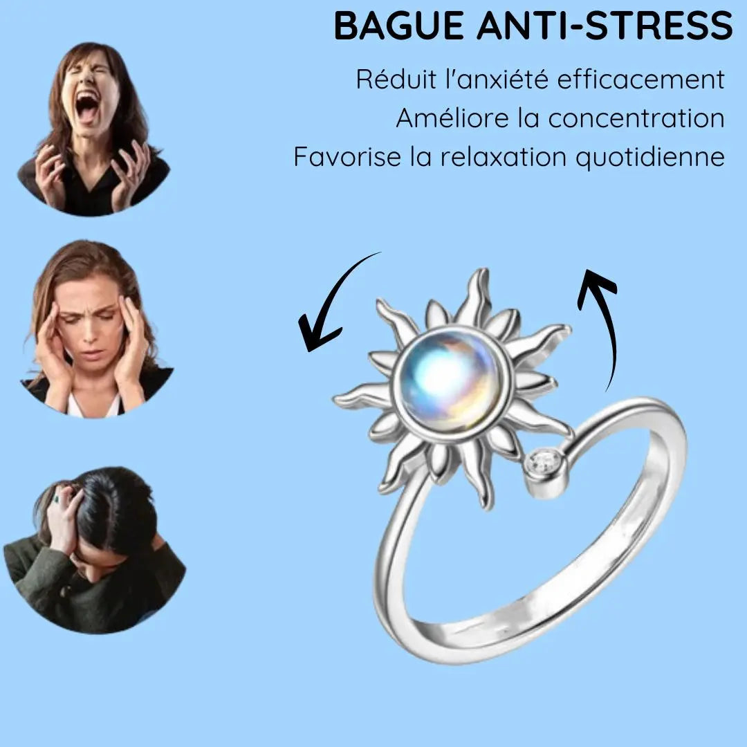 Bague Antistress BlueSun - Anneau Rotatif Relaxant